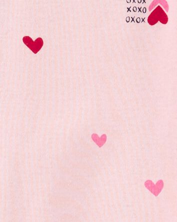 Baby Heart Print Valentine's Day Cotton 1-Piece Pajamas, 