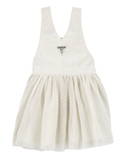 Toddler Sparkly Tulle & Denim Jumper Dress , image 2 of 4 slides