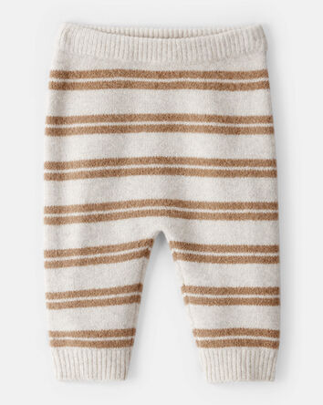 Baby Stripe Sweater Knit Pants - Brown/Cream, 