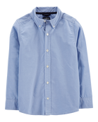 Kid Long Sleeve Button-Front Uniform Shirt, image 1 of 3 slides