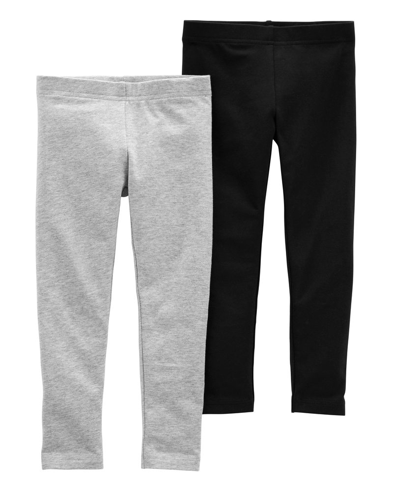 Baby 2-Pack Cotton Stretch Leggings, image 1 of 2 slides