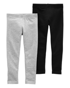 Baby 2-Pack Cotton Stretch Leggings, image 1 of 2 slides