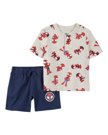 Baby 2-Piece Spider-Man Outfit Set - Heather/Navy, 