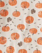 Kid Organic Cotton Pajamas Set in Harvest Pumpkins, image 3 of 4 slides