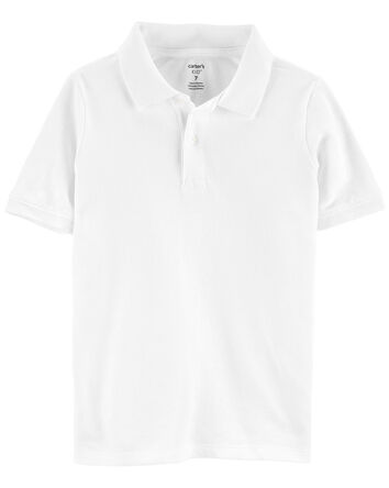 White Piqué Polo Shirt, 