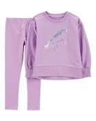 Kid 2-Piece Unicorn Pullover & Legging Set, image 1 of 3 slides