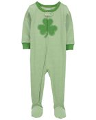 Toddler 1-Piece St. Patrick's Day 100% Snug Fit Cotton Footie Pajamas, image 1 of 3 slides