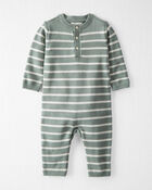 Baby Organic Cotton Sweater Knit Jumpsuit in Stripes, image 1 of 4 slides