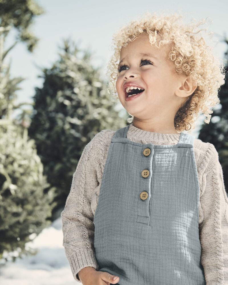Toddler Organic Cotton Gauze Overalls, image 1 of 6 slides