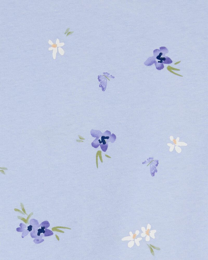 Toddler Floral Short-Sleeve Tee - Blue, image 2 of 3 slides