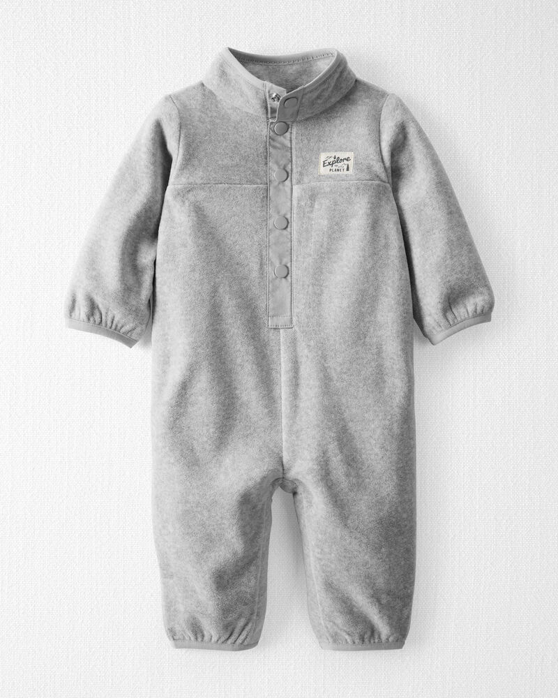 Baby Microfleece Jumpsuit Made with Organic Cotton, image 1 of 5 slides