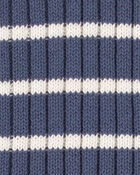Baby Striped Snug-Fit Ribbed Sweater Knit Top, image 2 of 3 slides