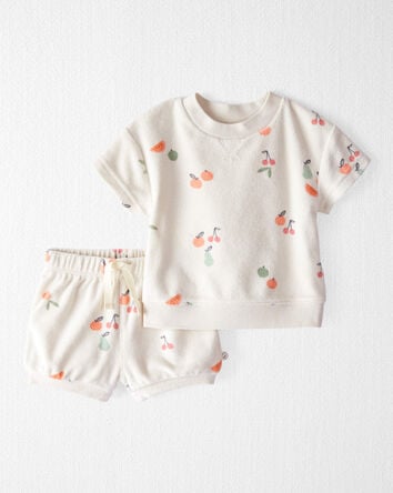 Baby 2-Piece Fruit-Print Terry Set Made with Organic Cotton, 