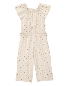 Toddler Polka Dot Short-Sleeve Jumpsuit - Tan, image 1 of 3 slides