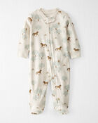 Baby Organic Cotton Sleep & Play Pajamas in Wild Horses, image 1 of 5 slides