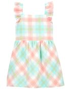 Toddler Plaid Flutter Dress, image 1 of 4 slides