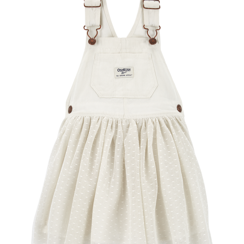 White Toddler Sparkly Tulle Denim Jumper Dress carters