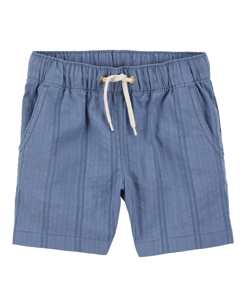 Baby Seersucker Drawstring Shorts - Blue, image 1 of 4 slides