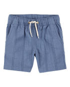 Baby Seersucker Drawstring Shorts - Blue, image 1 of 4 slides