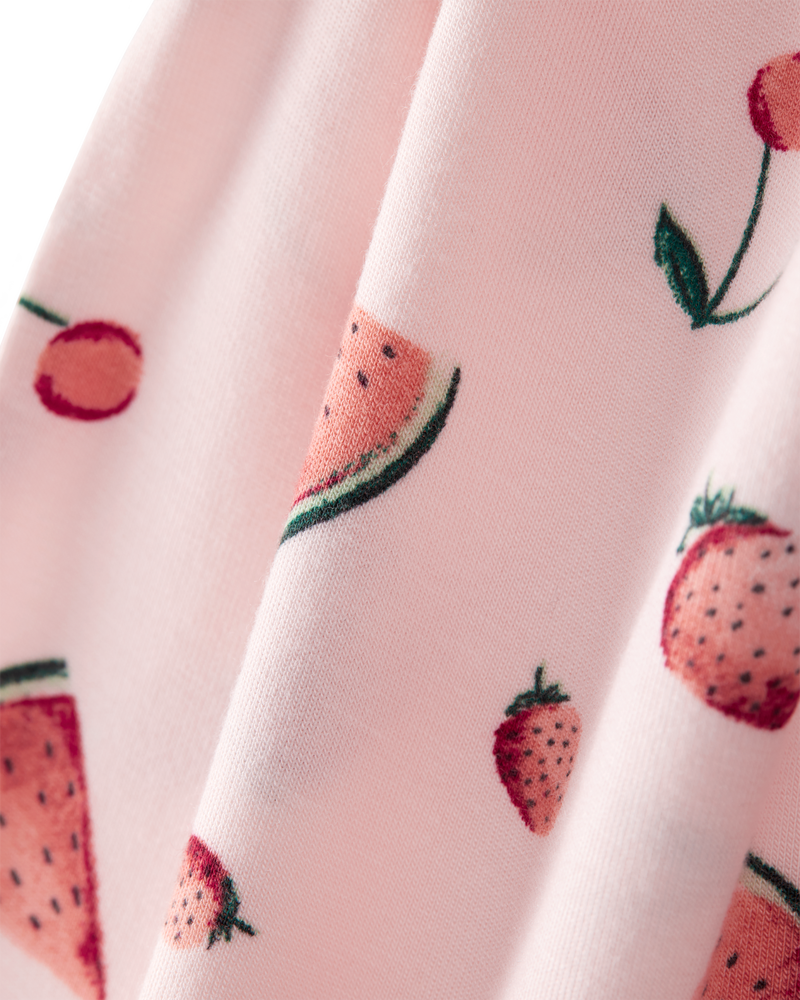 Toddler Girl Fruit Print PurelySoft 2-Piece Pajamas - Pink, image 2 of 5 slides