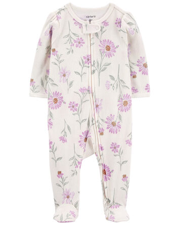 Floral 2-Way Zip Thermal Sleep & Play Pajamas, 