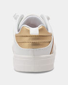 Toddler Girl Casual Sneakers - White/Gold, image 2 of 4 slides