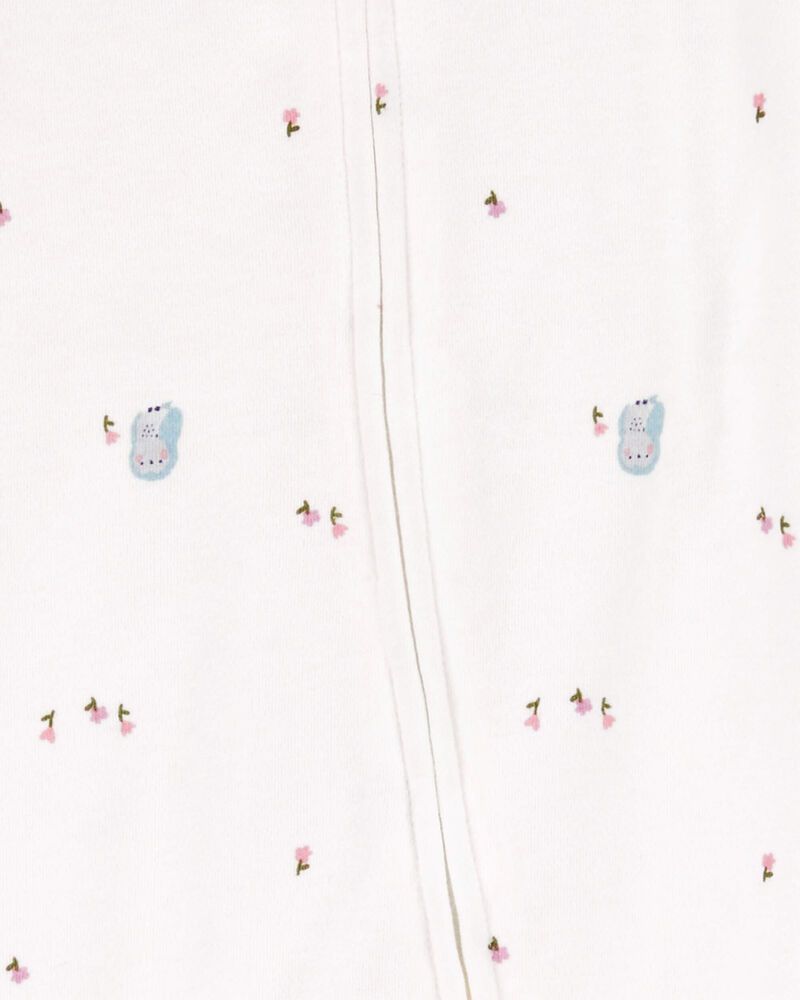 Baby Girl Owl 2-Way Zip Cotton Sleep & Play Pajamas, image 2 of 3 slides