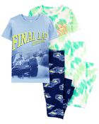 Kid 4-Piece 100% Snug Fit Cotton Pajamas, image 1 of 5 slides