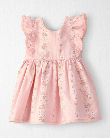 Baby Girl Ruffle Dress Made with Organic Cotton in Spring Garden Print, 