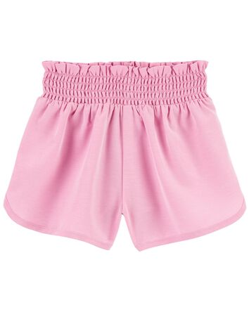 Toddler Smocked Shorts in Moisture Wicking Active Fabric, 