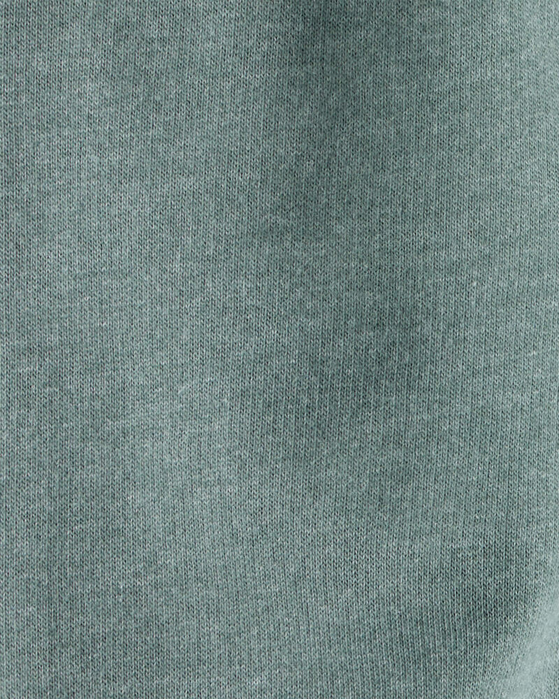 Baby Boy Solid Fleece Cotton Jogger - Green, image 3 of 4 slides