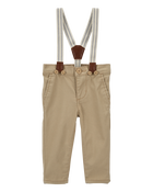 Baby Twill Suspender Pants, image 1 of 5 slides