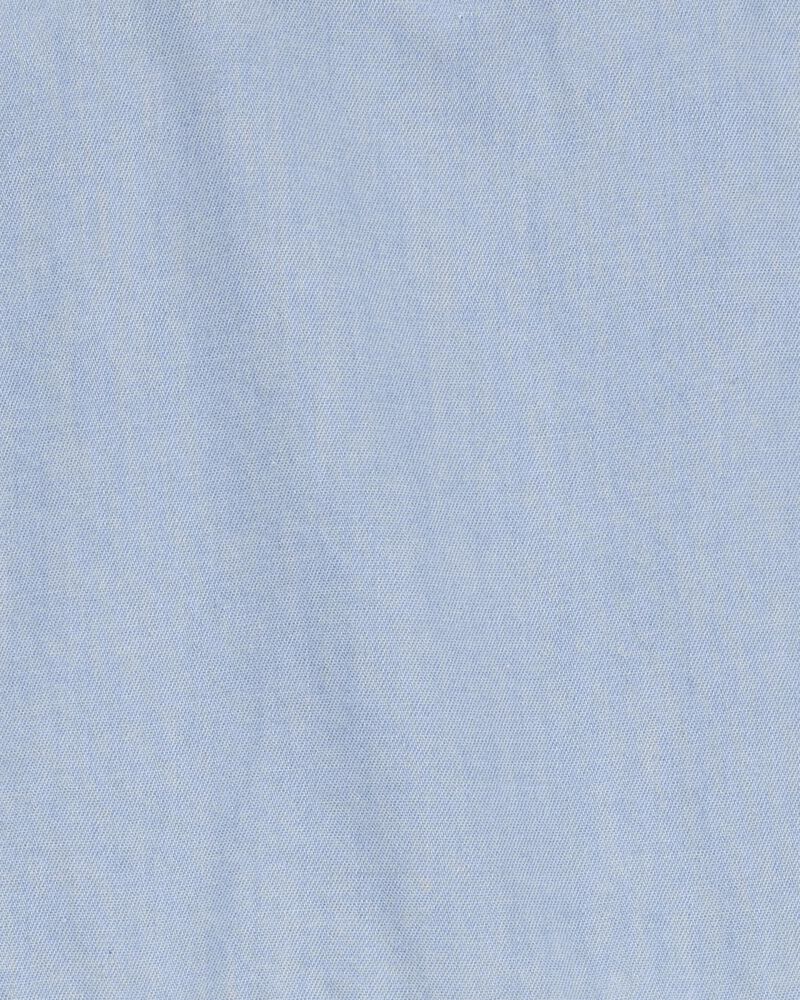 Baby Two-Toned Short-Sleeve Denim Dress, image 3 of 4 slides