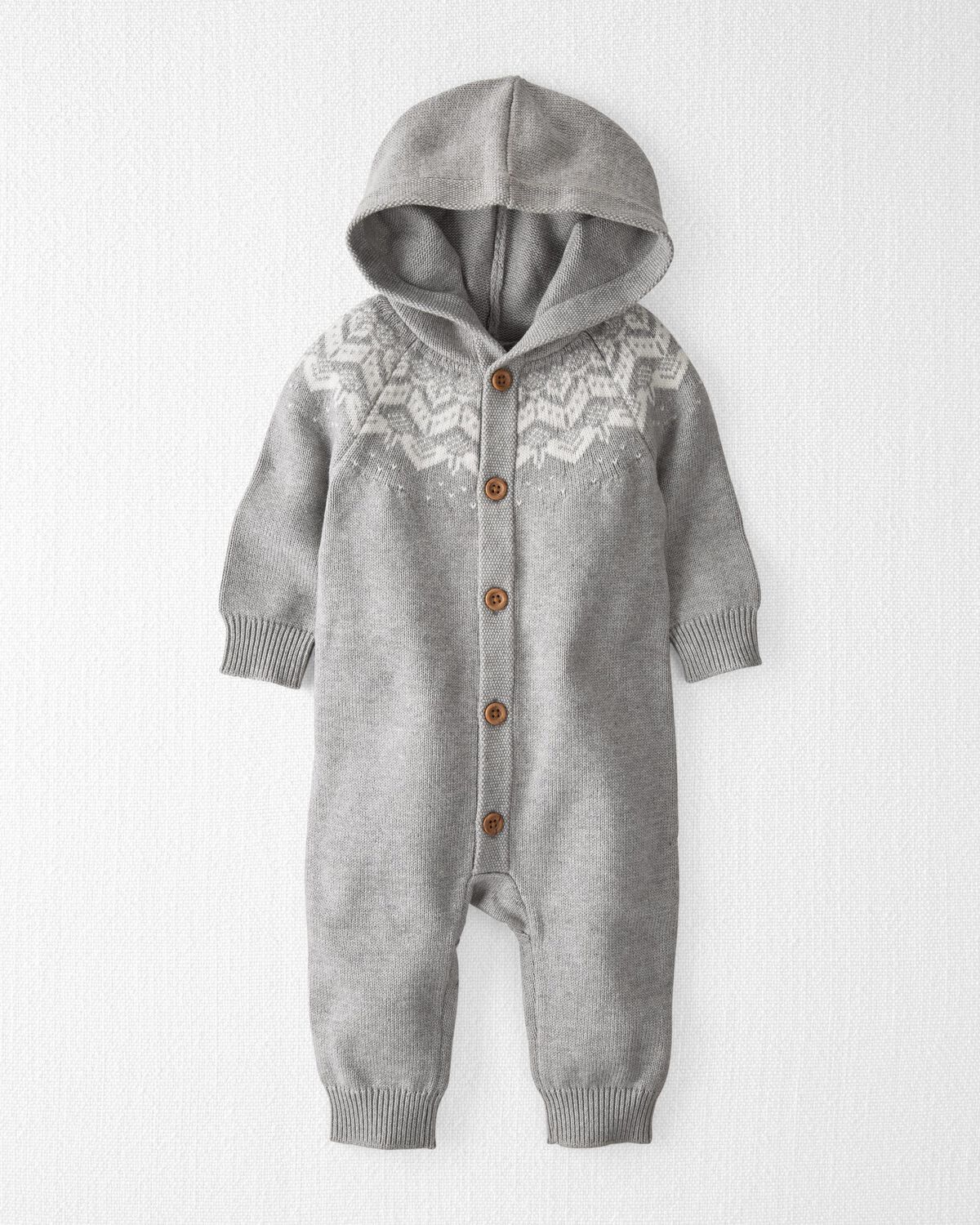 Gray Heather Baby Organic Cotton Sweater Knit Jumpsuit