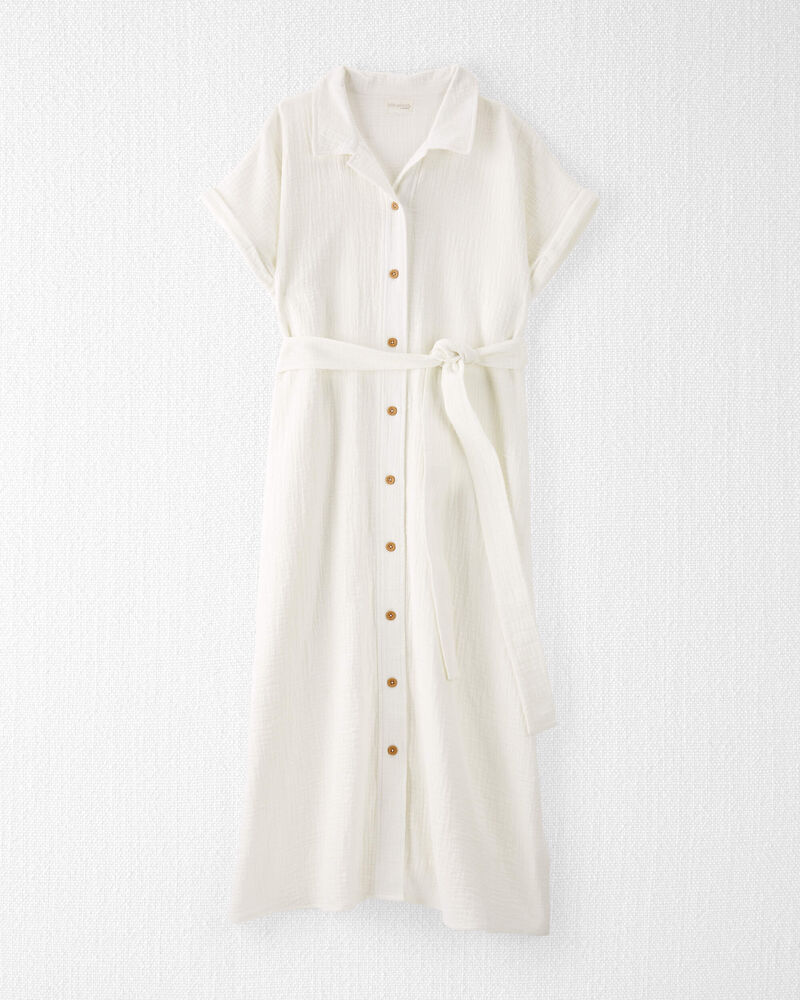 Adult Womens Maternity Midi Shirt Dress, image 5 of 9 slides