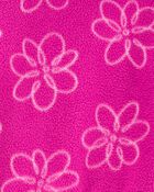 Kid 2-Piece Pink Floral Fleece Pullover Set, image 2 of 3 slides