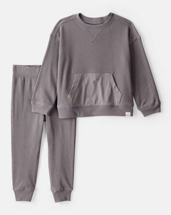 Toddler Boy Waffle Knit Long-Sleeve Tee & Pant Set - Grey, 