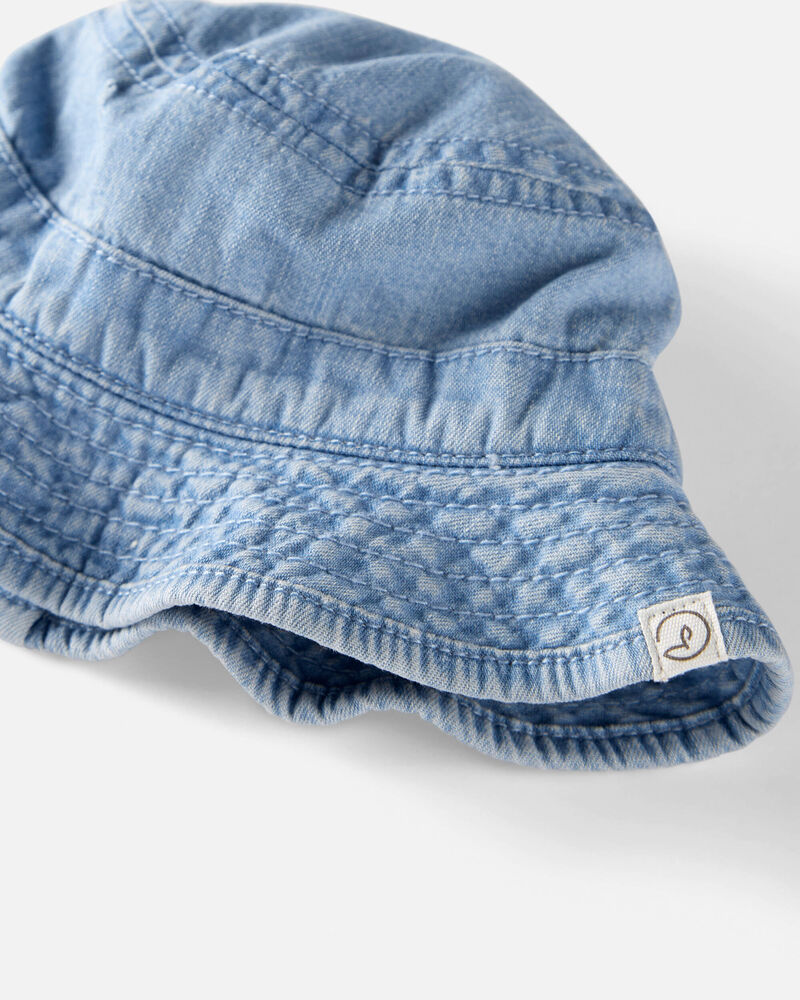 Baby Organic Cotton Chambray Bucket Hat, image 2 of 4 slides