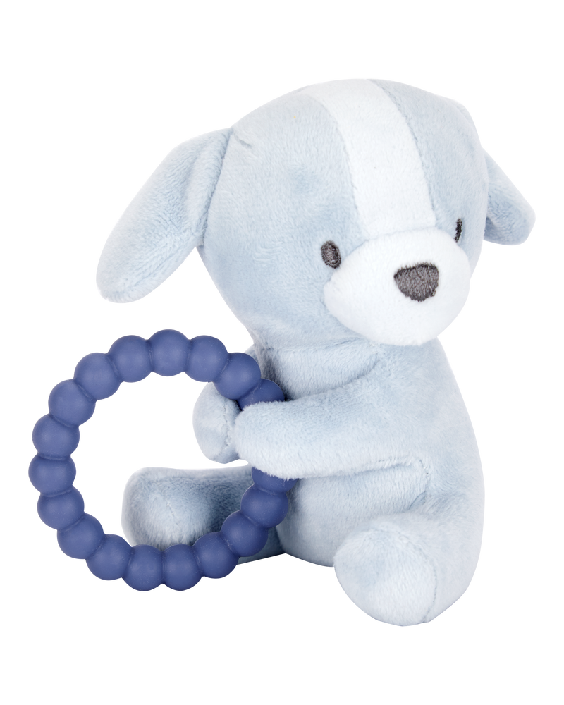 Baby Puppy Plush With Teether - Blue, image 1 of 1 slides