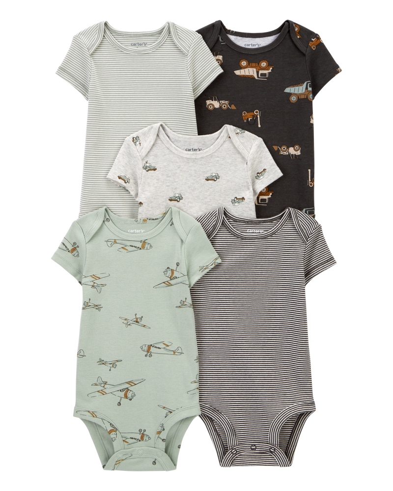 Baby 7-Piece Short-Sleeve Bodysuits & Pull-On Pants Set, image 2 of 11 slides