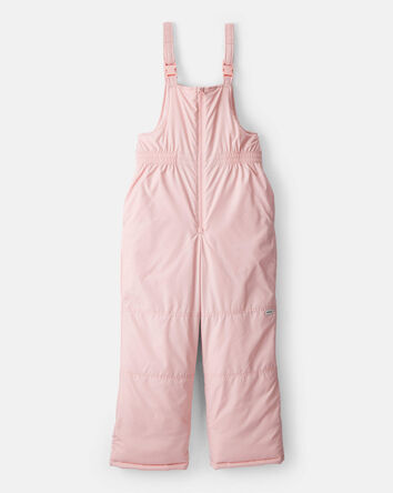 Girls Overall Snow Bibs - Pink, 