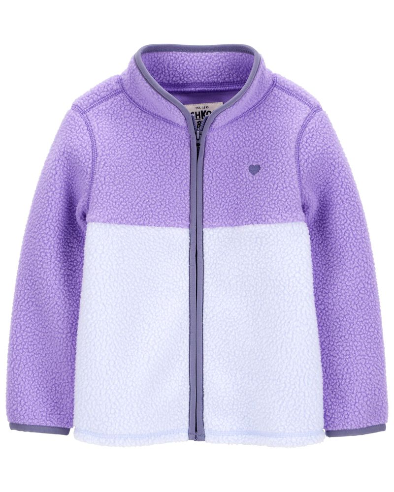 Toddler Embroidered Teddy-Fleece Jacket, image 1 of 3 slides