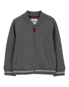 Toddler Solid Cotton Blend Quilted Jacket - Gray, image 1 of 3 slides