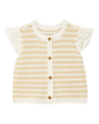 Baby Flutter Sleeve Knit Top - Yellow, image 1 of 4 slides