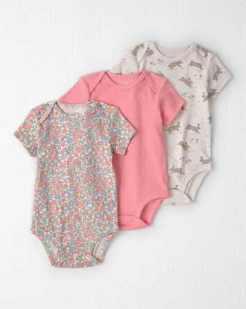 Baby Girl 5-Piece Organic Cotton Bodysuits & Leggings Set, 