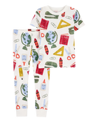 Toddler 2-Piece Back To School Print 100% Snug Fit Cotton Pajamas, image 1 of 4 slides