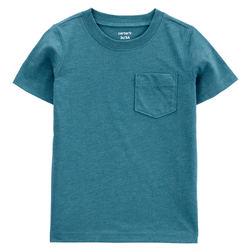 Toddler Solid Short-Sleeve Pocket Tee - Teal | carters.com