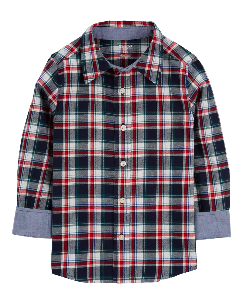 Kid Plaid Button-Front Shirt, image 1 of 4 slides