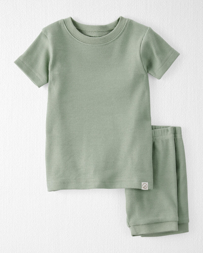 Baby Organic Cotton Ribbed Pajamas Set , image 1 of 4 slides