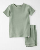 Baby Organic Cotton Ribbed Pajamas Set , image 1 of 4 slides